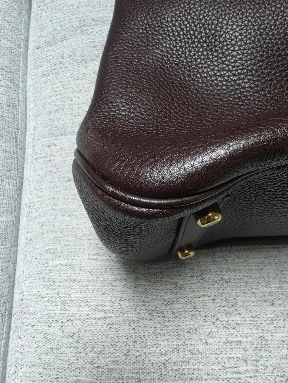 Coach Dark Brown Pebbled Leather Hobo with Gold Hardware
